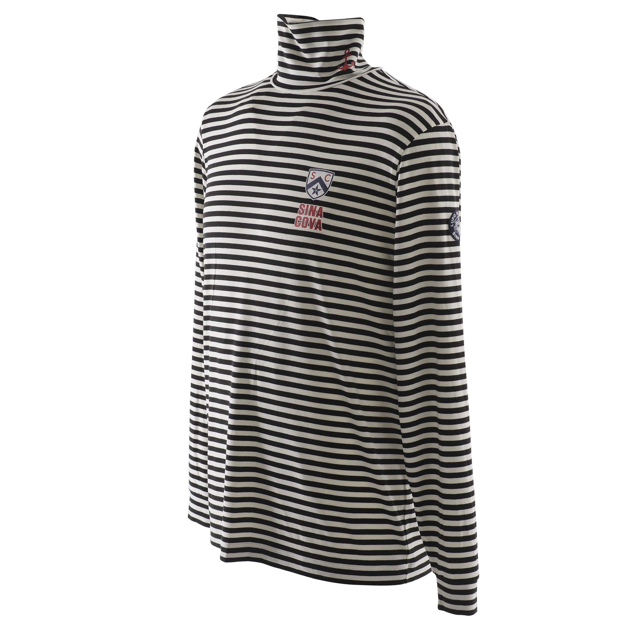 【公式】シナコバ (SINA COVA) ボーダー柄 タートルネック 長袖Tシャツ ユニセックス(男女兼用) 23250020
