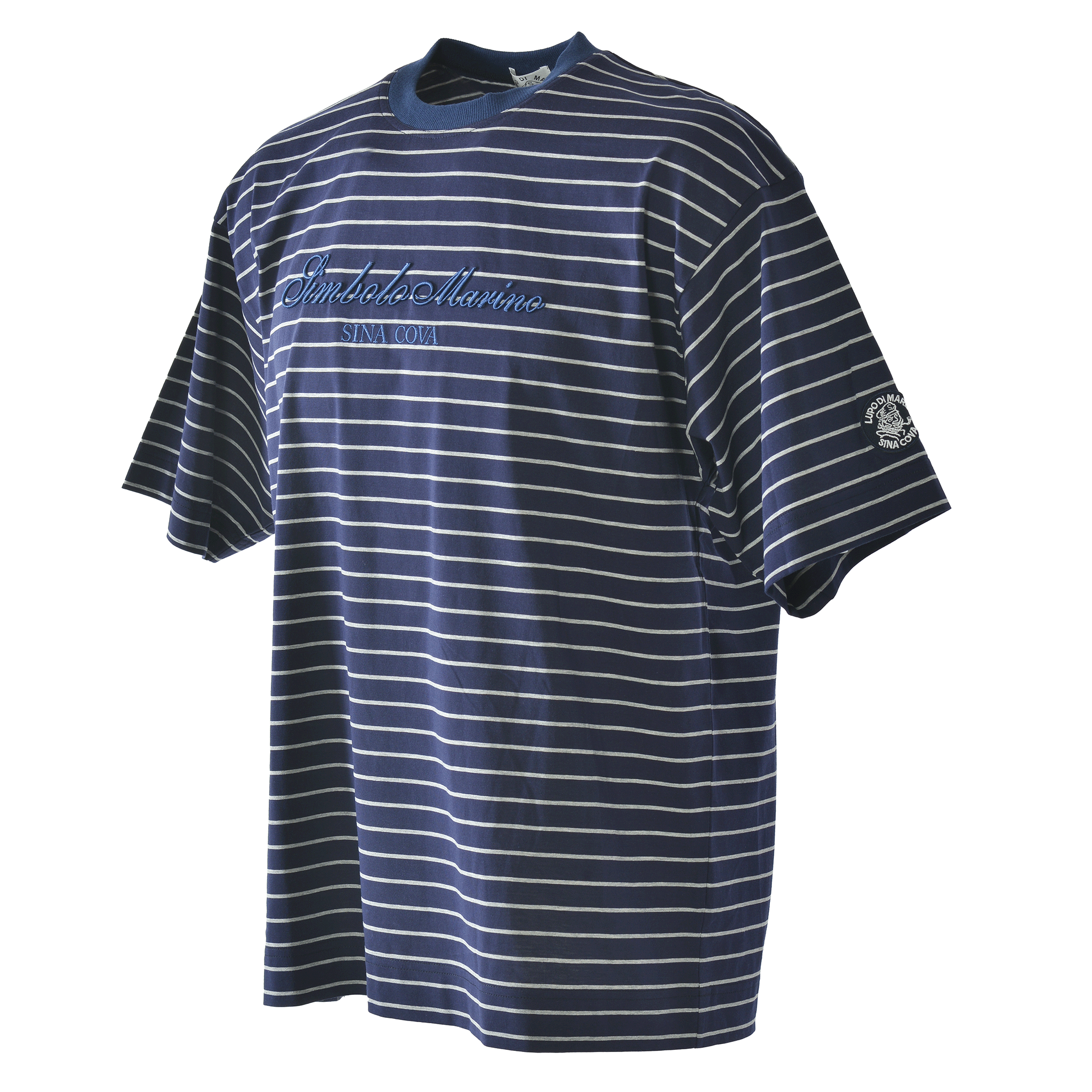 ボーダー柄ドロップショルダーTシャツ 26110570