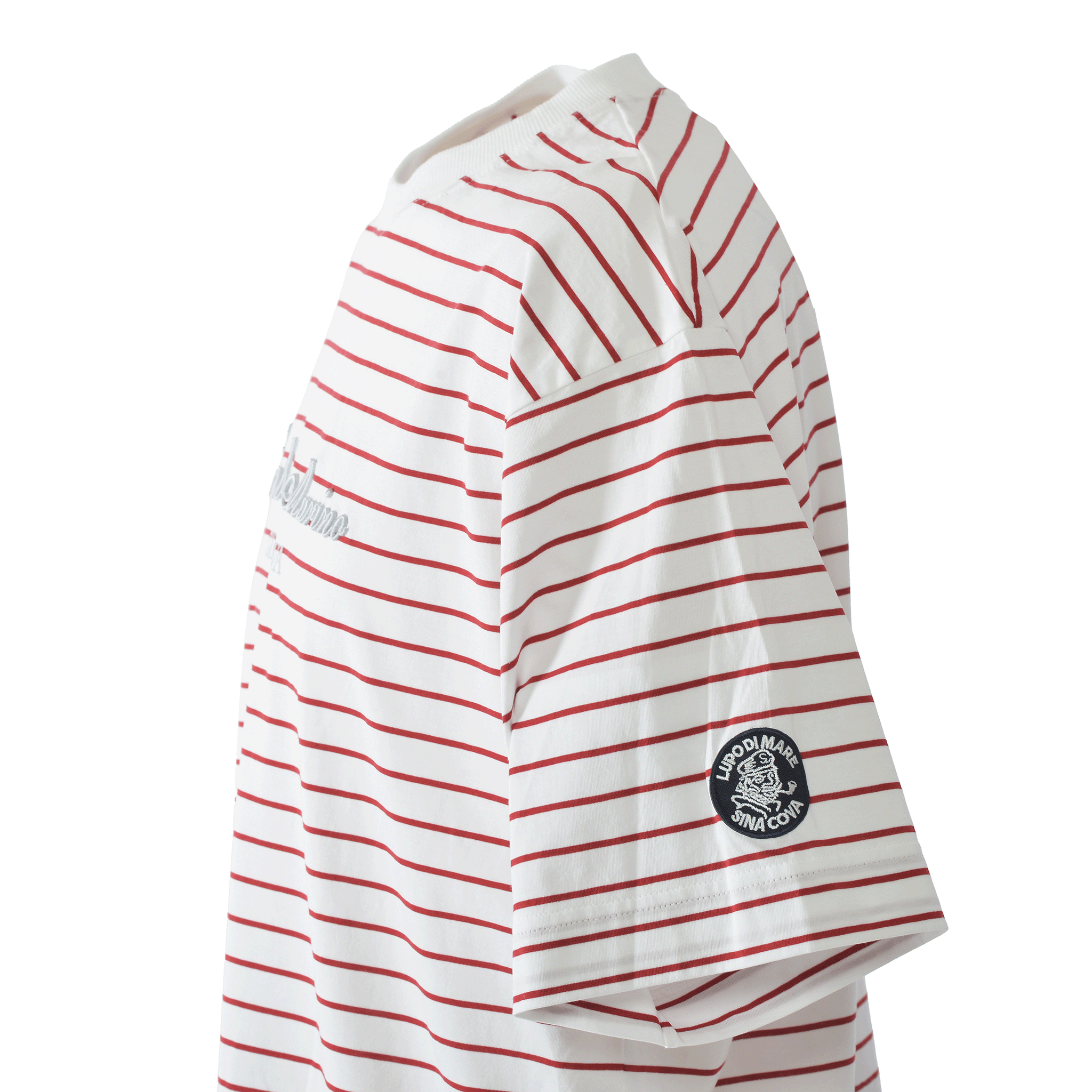 ボーダー柄ドロップショルダーTシャツ 26110570