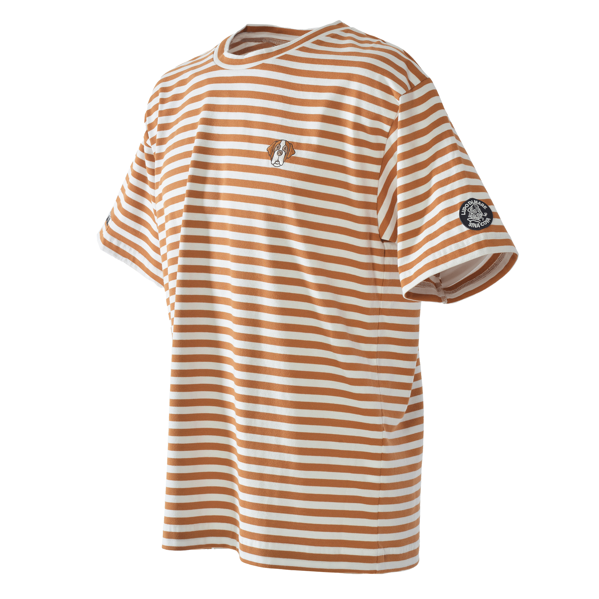 Border-patterned Short-sleeved T-shirt Unisex 26120570