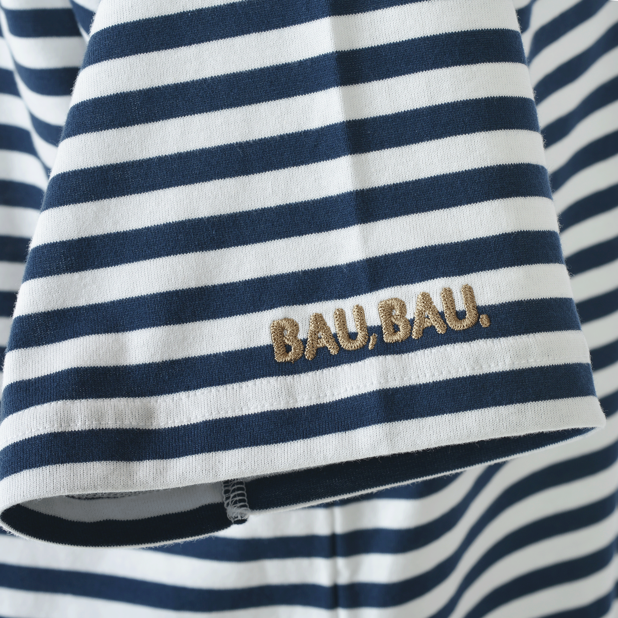 Border-patterned Short-sleeved T-shirt Unisex 26120570