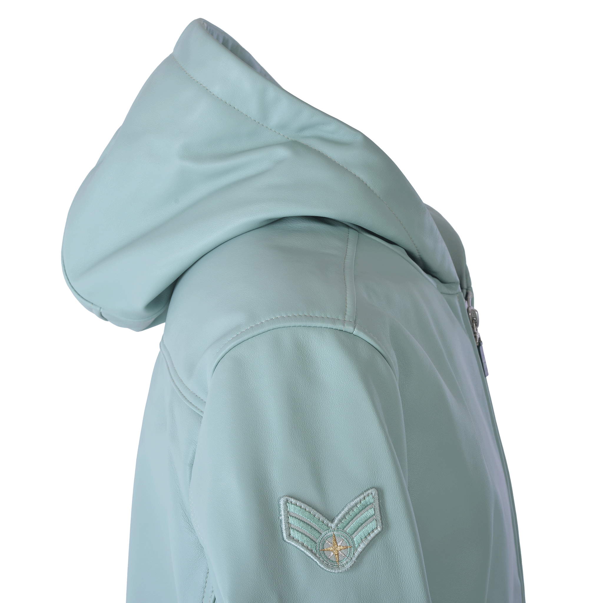 フード付きレザージャケット 25223910