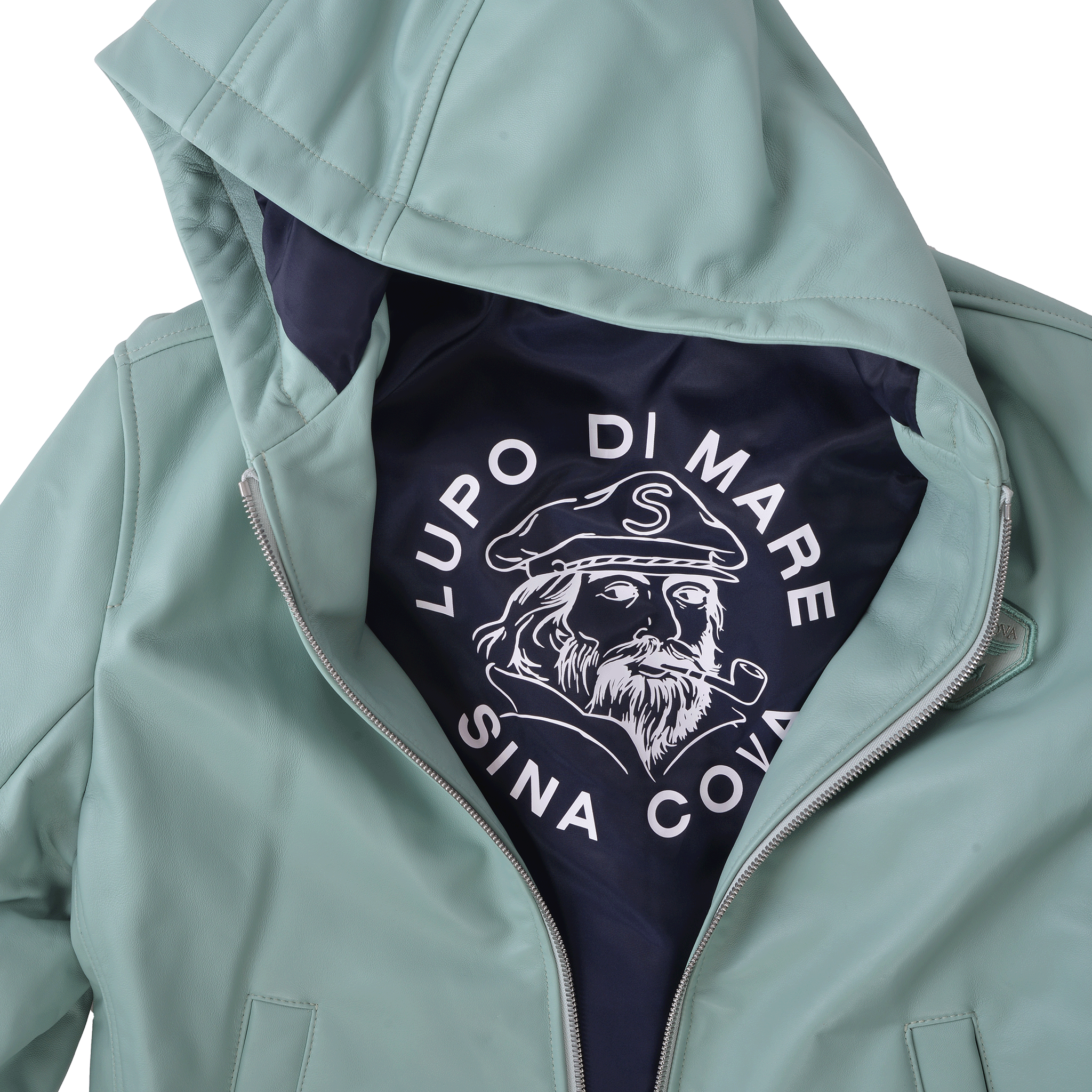 フード付きレザージャケット 25223910