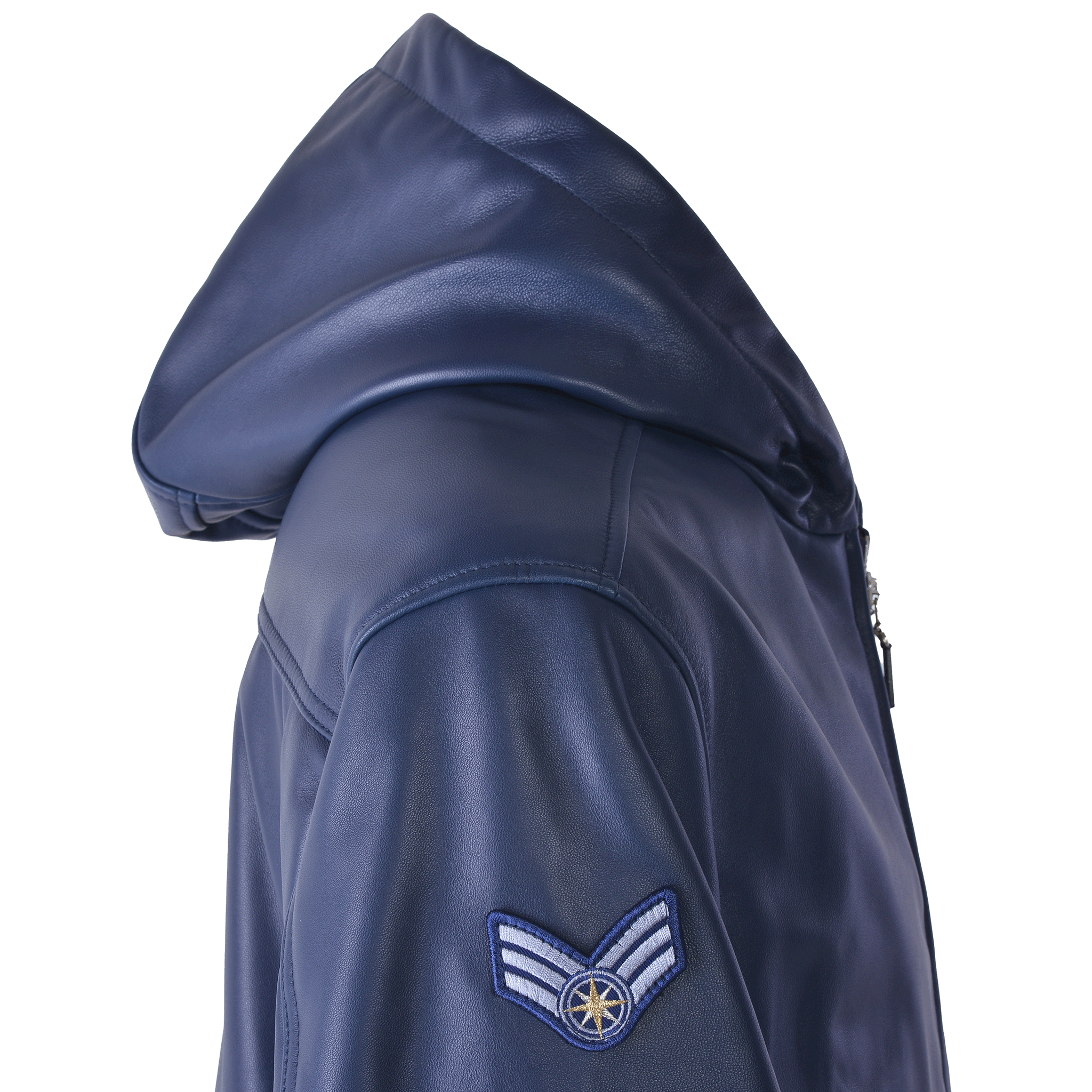 フード付きレザージャケット 25223910