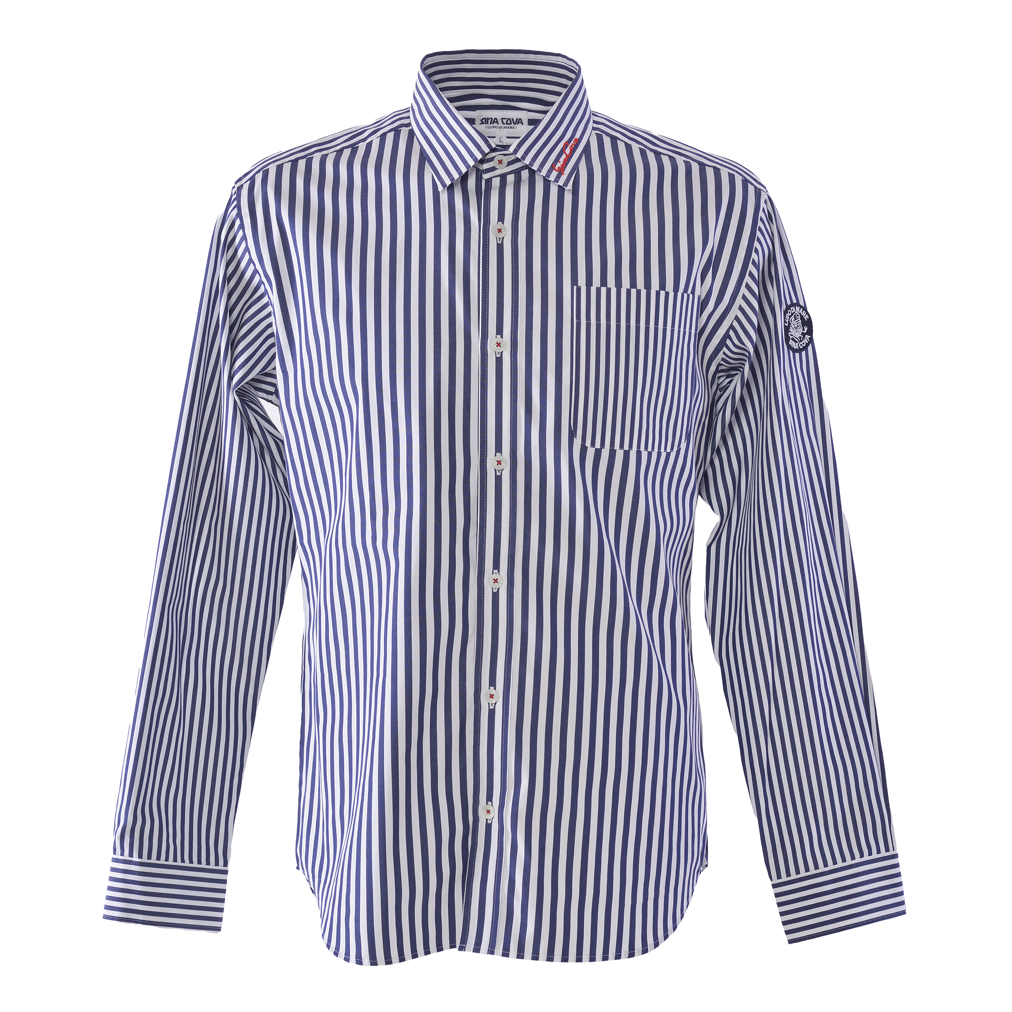 Striped long-sleeved regular collar shirt 25234010