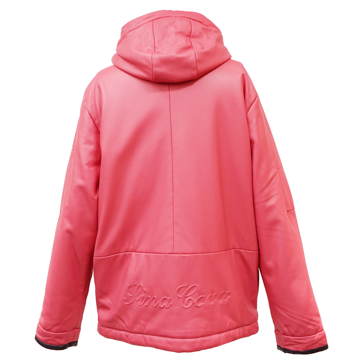 Leather blouson with hood 18223910