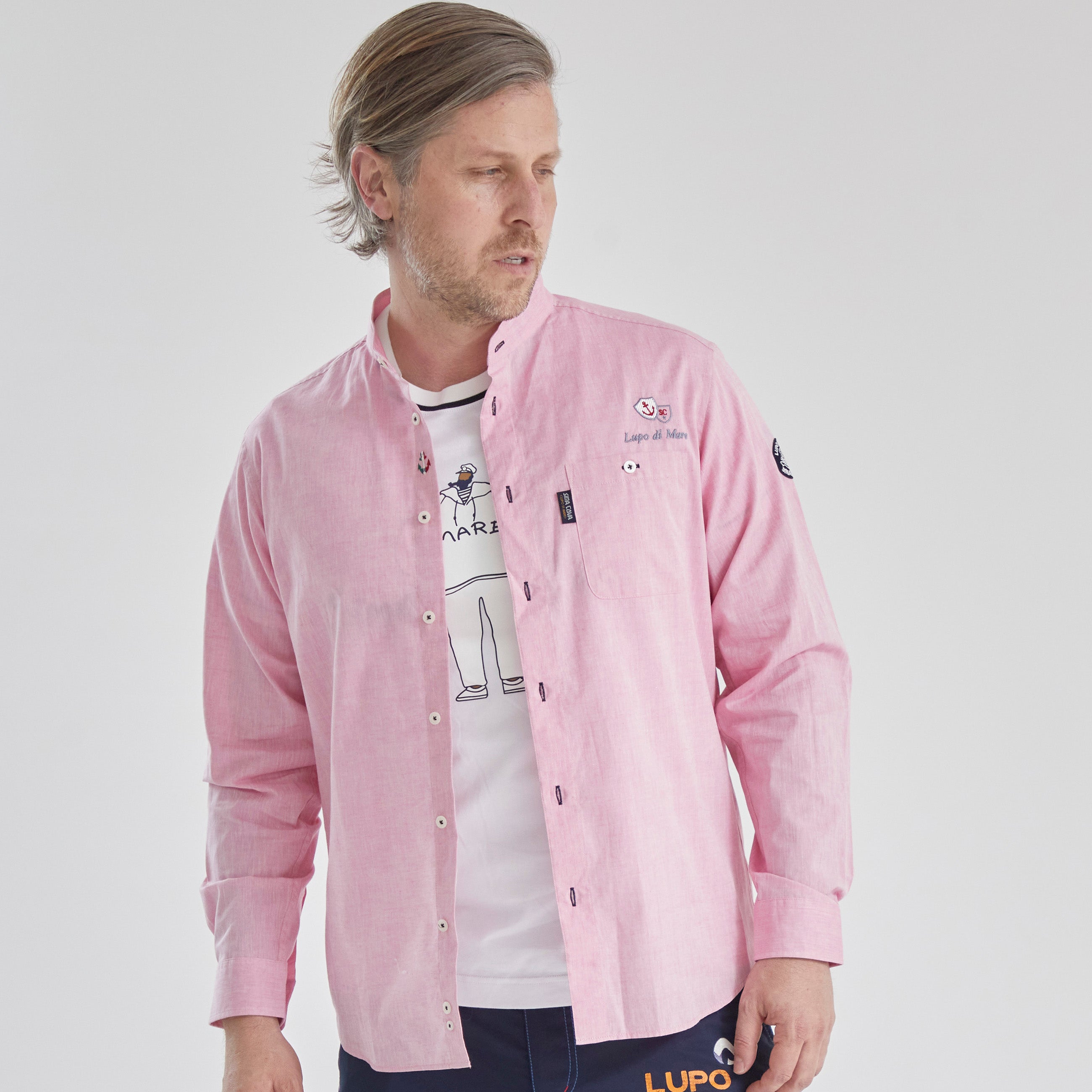 【アウトレット】シナコバ (SINA COVA) バンドカラーシャツ 22124030