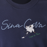 【公式】シナコバ （SINA COVA） クルーネックトレーナー 24120020 ネイビーの刺繡部分