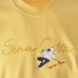 【公式】シナコバ （SINA COVA） クルーネックトレーナー 24120020 イエローの刺繡部分