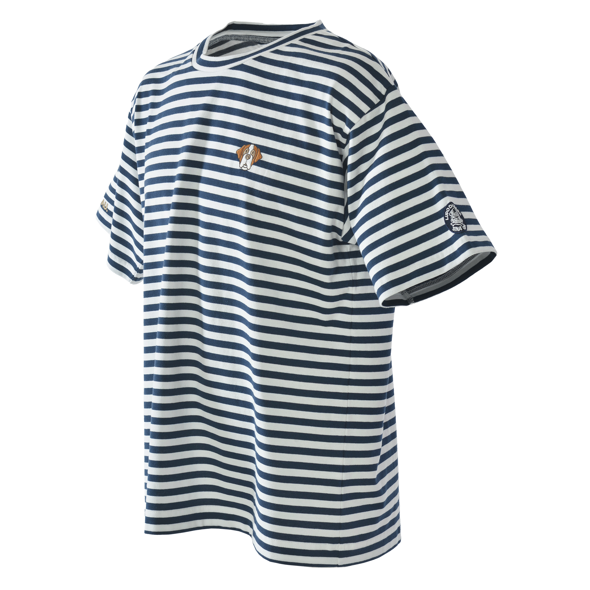Border-patterned Short-sleeved T-shirt Unisex 26120570