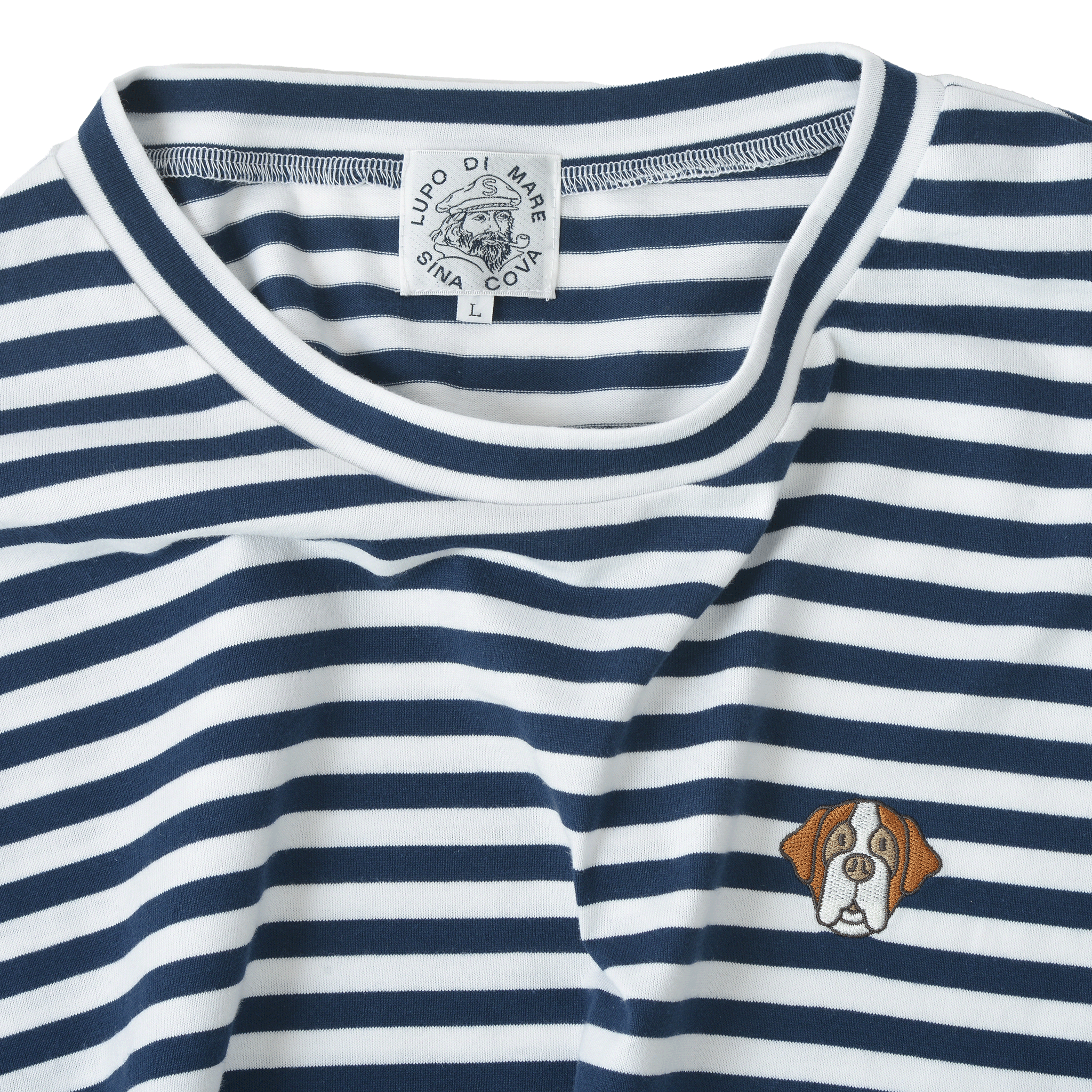 Border-patterned Short-sleeved T-shirt Unisex 26120570