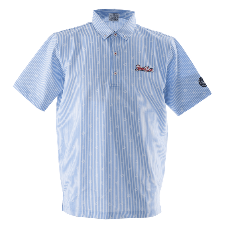 [Official] Sinakoba (Sina COVA) Short Sleeve Polo Shirt Button Down Shirt Total Pattern Golf 23150550